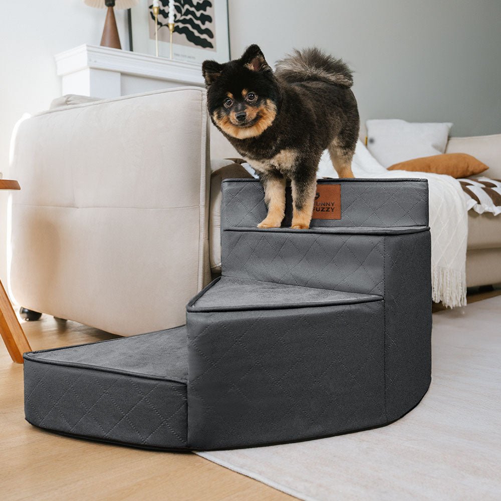 luxe water repellent faux leather removable spiral pet stairs stepease luxe water repellent faux leather removable spiral pet stairs stepease