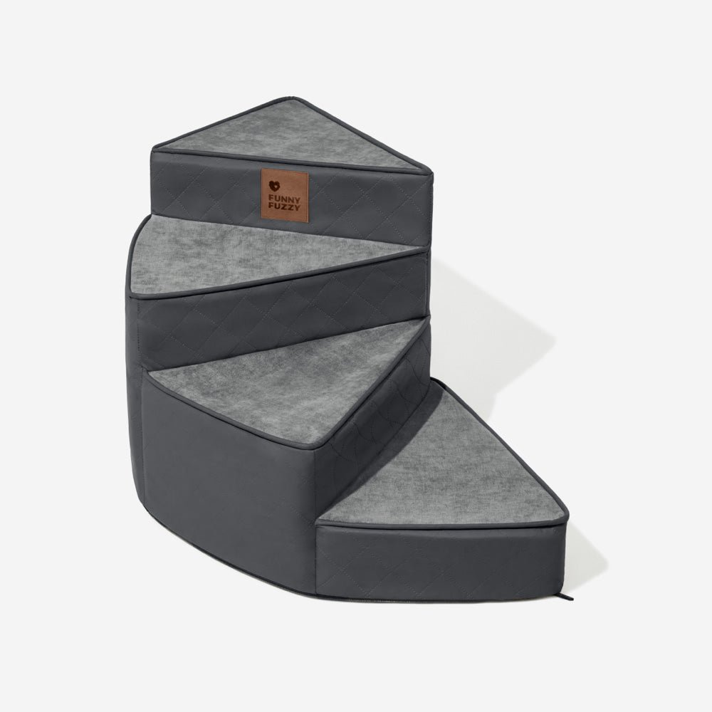 luxe water repellent faux leather removable spiral pet stairs stepease luxe water repellent faux leather removable spiral pet stairs stepease