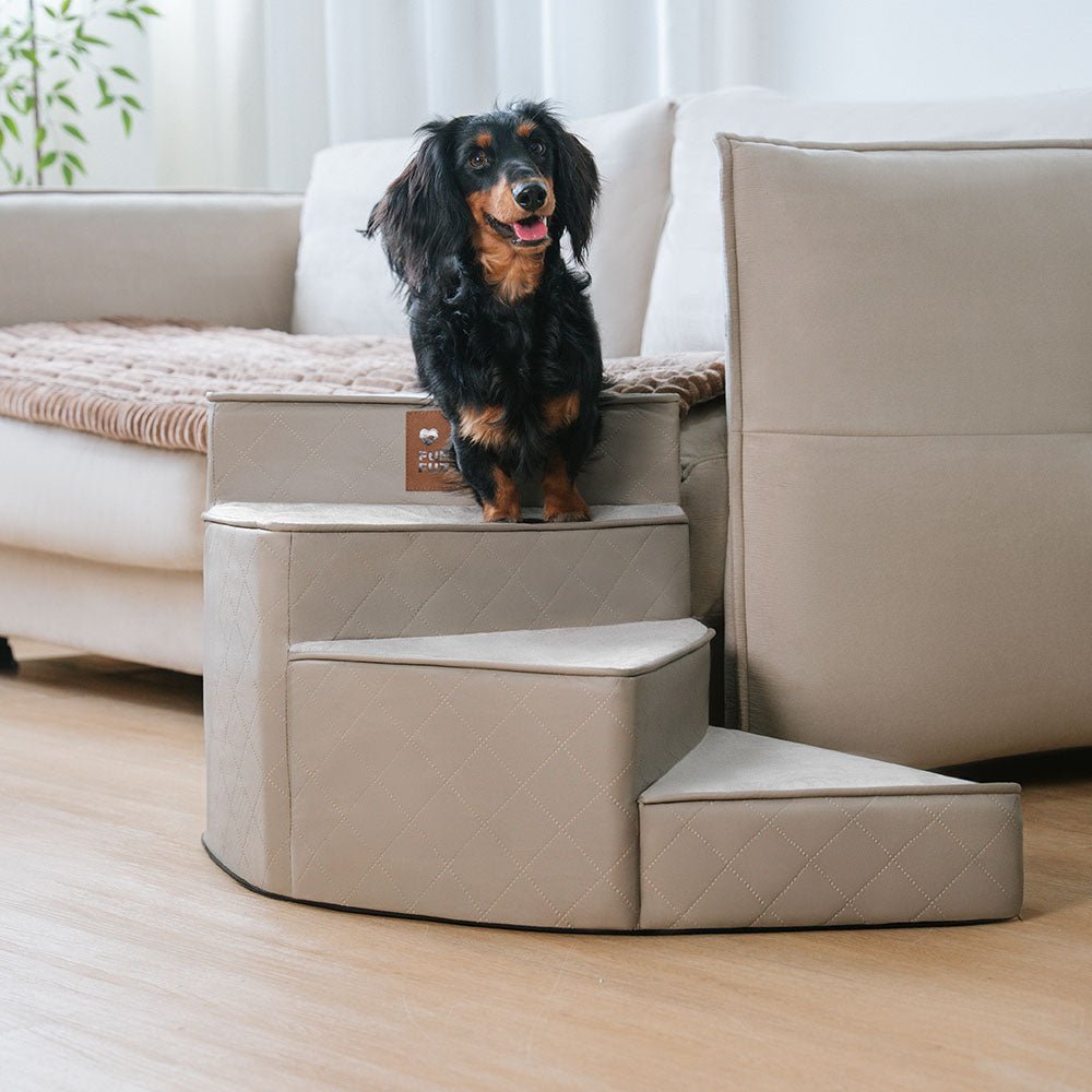 luxe water repellent faux leather removable spiral pet stairs stepease luxe water repellent faux leather removable spiral pet stairs stepease