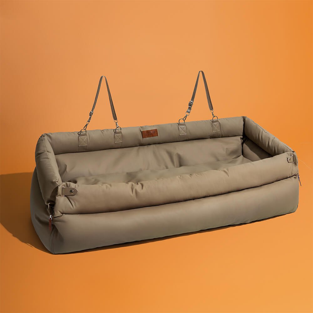 large deluxe faux leather dog car seat booster bed urban voyager large deluxe faux leather dog car seat booster bed urban voyager