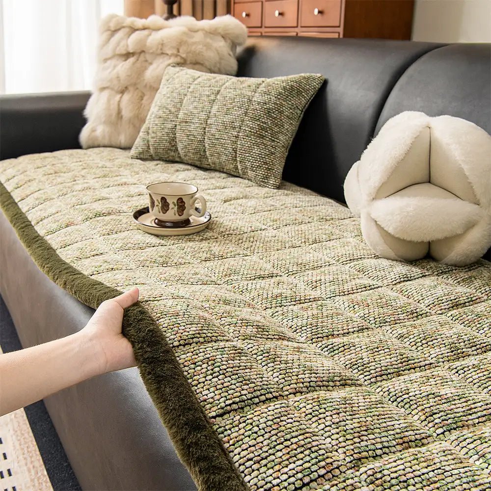 pet friendly chenille textured non slip couch cover with frayed edges pet friendly chenille textured non slip couch cover with frayed edges