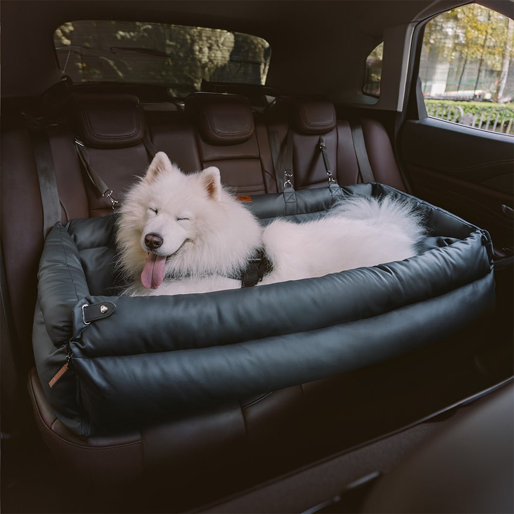 large deluxe faux leather dog car seat booster bed urban voyager large deluxe faux leather dog car seat booster bed urban voyager