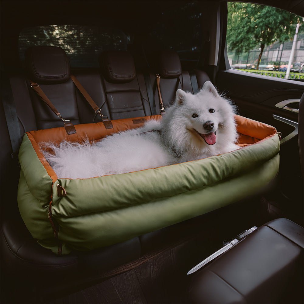 large deluxe faux leather dog car seat booster bed urban voyager large deluxe faux leather dog car seat booster bed urban voyager