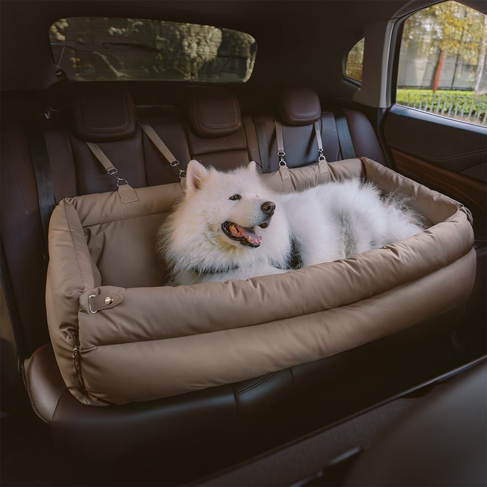 large deluxe faux leather dog car seat booster bed urban voyager large deluxe faux leather dog car seat booster bed urban voyager