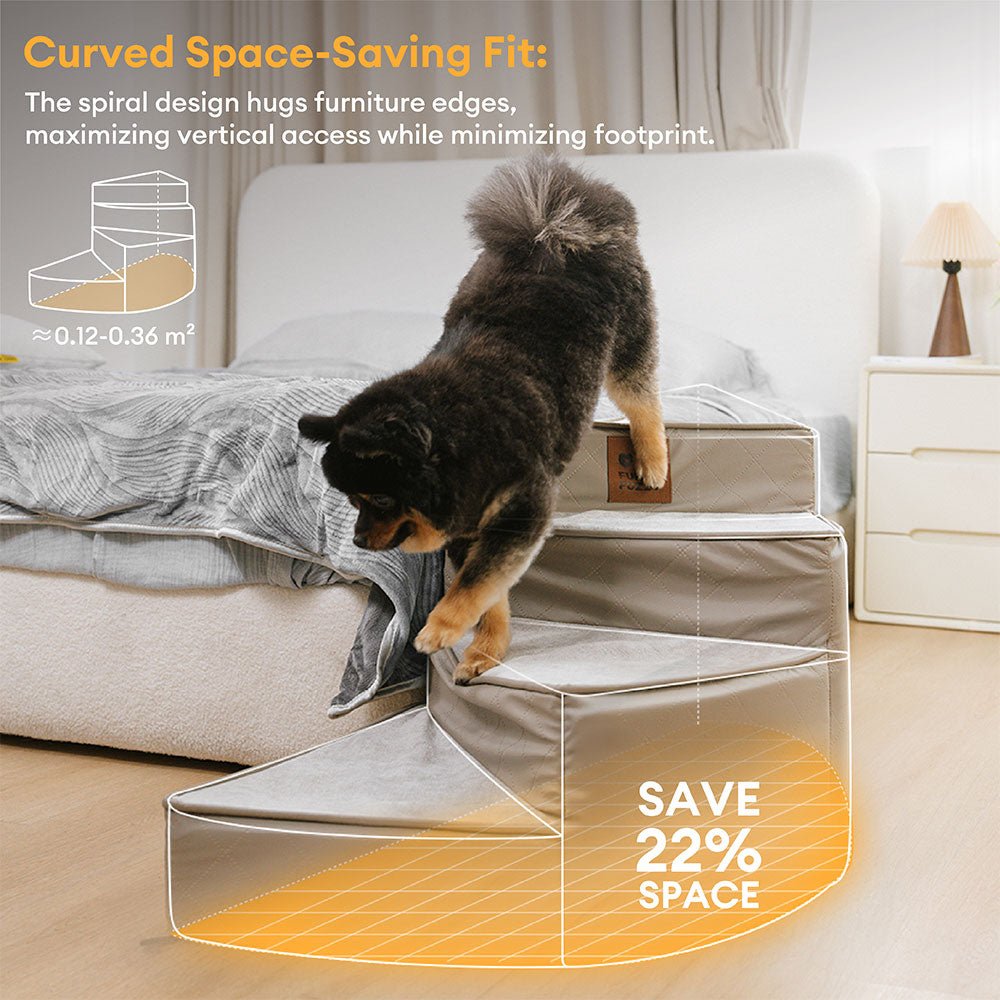 luxe water repellent faux leather removable spiral pet stairs stepease luxe water repellent faux leather removable spiral pet stairs stepease